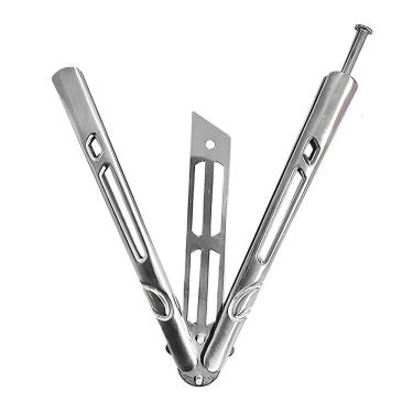 Imagem de Butterfly Bsl-2 Canivete Sem Corte Prateado Aço Inox Para Treino De Manobras Seguras