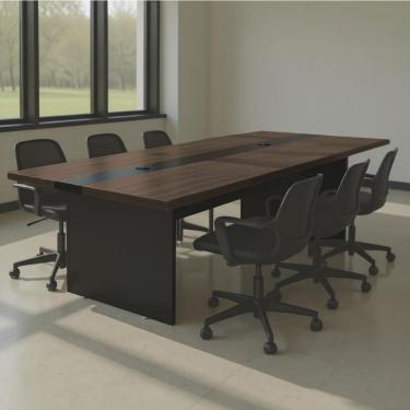 Imagem de Mesa De Reunião Executiva 6 Lugares Premium 2,40m Freijó