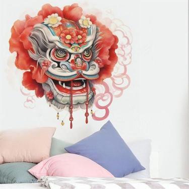 Imagem de Adesivo de parede Chinese Lion Dance PVC 50x50cm - yiweisai