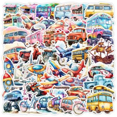 Imagem de Pacote de adesivos para veículos em aquarela, 50 peças, desenho animad