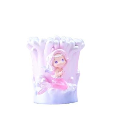 Imagem de Porta-canetas Porta-lápis Resin Mermaid Coral Design - Yiweisai