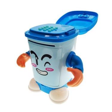 Imagem de Lixeira engraçada Piggy Bank para crianças com rolo automático de moed