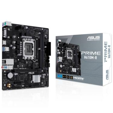 Imagem de Placa Mãe Asus Prime H610M-R, Socket Intel LGA1700, DDR5, HDMI, VGA, Display Port, USB 3.2, M.2 NVMe, Micro ATX