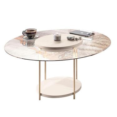 Imagem de Mesa De Centro Sky Com Tampo De Vidro Off White - Hb Móveis