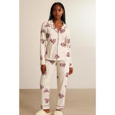 Imagem de Pijama Estampado Lunender Com Calça E Blusa De Mangas Longas-Feminino
