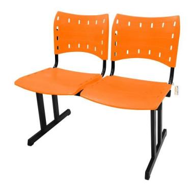 Imagem de Cadeira ISO PP RP Longarina 2 Lugares Color - Mak Decor, Laranja