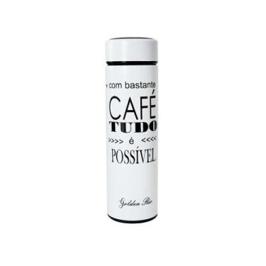 Imagem de Garrafa isotérmica com infusor de inox frases 470ml café chá - Golden 
