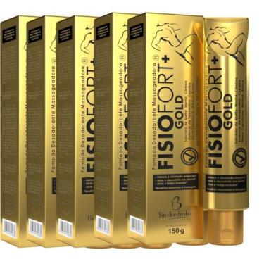 Imagem de Kit 5 Pomada Desodorante Massageadora Fisiofort + Gold 150g - Bio Inst