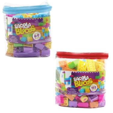 Imagem de Kit Sacolas Com Blocos De Montar 172 Peças Monte Líbano