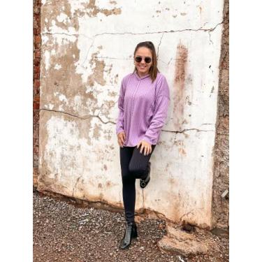 Imagem de Blusa com capuz ravanello lilas tam: m - IMPERIO