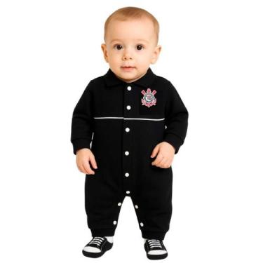 Imagem de Macacão Bebê Corinthians Longo Chuteira Oficial, P
