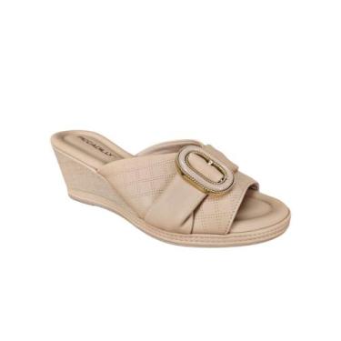 Imagem de Tamanco Anabela Piccadilly Nude Feminino Conforto Anatômico, Nude, 36