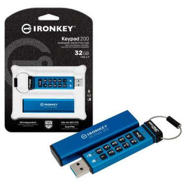 Imagem de Pen Drive 32gb Usb 3.2 Com Criptografia Ironkey Keypad 200 IKKP200/32G