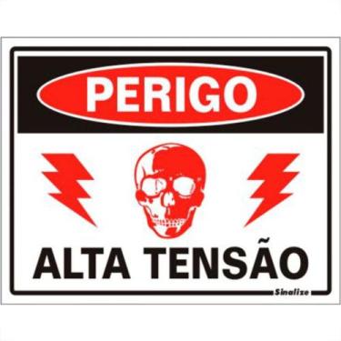 Imagem de Placa Sinalizacao Poliestireno 15X20 ''Perigo Alta Tensao'' 220Be - SI