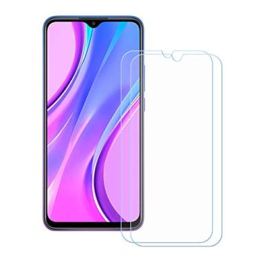 Imagem de FZZ (Pacote com 2) Protetor de tela para Xiaomi Redmi 9A, película protetora de rigidez 9H antiarranhões com claridade HD premium, compatível com vidro temperado, projetado para Xiaomi Redmi 9A (6,6 polegadas)