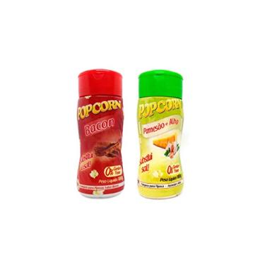 Imagem de Temperos p/ Pipoca Popcorn Cx 12 Frascos: 6 Bacon - 6 Parmesão e Alho