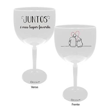 Imagem de TAÇA GIN 550 ML BRANCA PERSONALIZADO TEMA CASAL