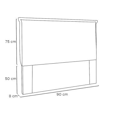 Imagem de Cabeceira Solteiro 0,90M Veneza Linho Rústico Cinza Escuro