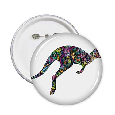 Imagem de Austrália Canguru Colorido Desenho Ilustração Pinos Emblema Botão Decoração Acessório 5 peças