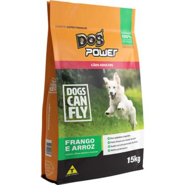Imagem de Ração Seca Dog Power Dogs Can Fly Frango e Arroz para Cães Adultos - 15 Kg