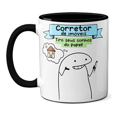 Imagem de Caneca Corretor Imóveis Tiro Seus Sonhos DO Papel Presente (Preta)