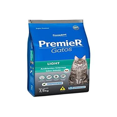 Imagem de PremieR Pet Ambientes Internos Ração Seca Light para Gatos Adultos Sabor Salmão 7,5Kg
