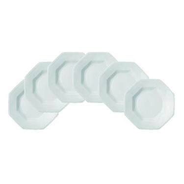 Imagem de Estojo com 6 Pratos Fundos 24cm Porcelana Prisma Branca - Schmidt