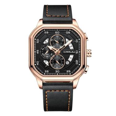 Imagem de Relógio Quartzo De Luxo Para Homens Cronógrafo Crrju Rosa