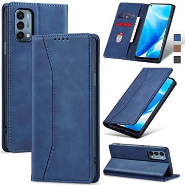Imagem de Jasonyu Flip Carteira Capa para OnePlus Nord N200 5G,Capinha Folio Magnética de Couro com Suporte para Cartão,Suporte para Chute - Protetora Durável de TPU à Prova de Choque para Telefone,Azul