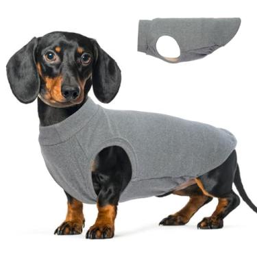 Imagem de Colete de lã para cães - cinza, G - Suéter macio e quente sem mangas | Moletom elástico para raças pequenas, leve para caminhadas ao ar livre, roupas de Dachshund, Mini Schnauzer