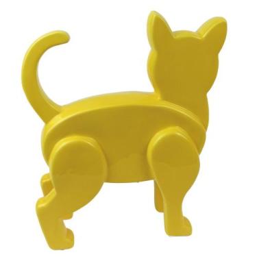 Imagem de Enfeite Gatinho Amarelo Ceramica Decoração para Casa 25cm - Zona Livre
