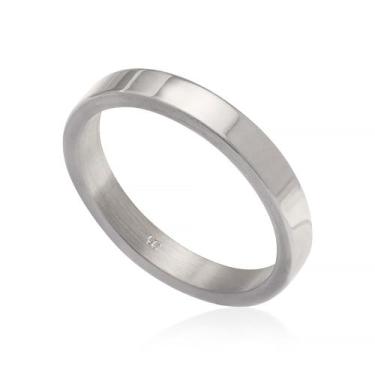 Imagem de Aliança em aço inox polido - 3mm .noivado 210086 - ROMMANEL, Branco, 2