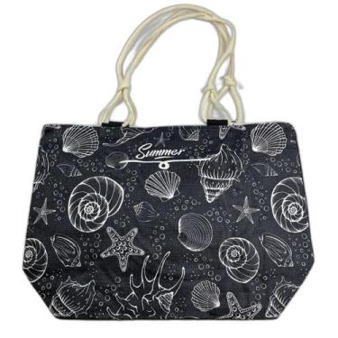 Imagem de Bolsa Feminina De Praia Sacola Grande Com Forro Fundo Do Mar Oceano - 