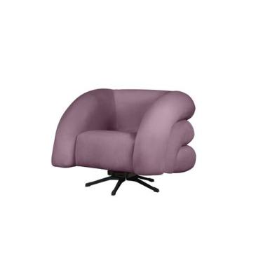 Imagem de Poltrona Base Giratória e Balanço Micheli Veludo Rosê - Mansão Decor