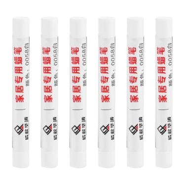 Imagem de PATIKIL Giz de cera para reparo de móveis, 6 peças de cera de madeira, gizes de cera de madeira para arranhões, piso de madeira, furos, mesas, branco