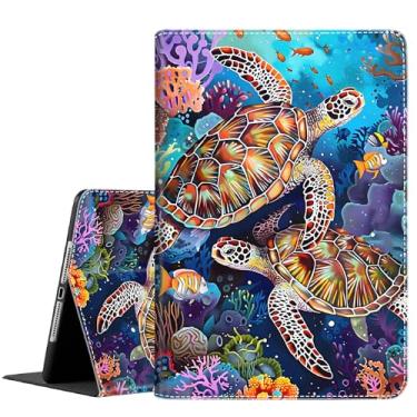 Imagem de Capa para Samsung Galaxy Tab S10 Plus 2024/ S9 Plus/S9 FE Plus 5G 12,4 polegadas 2023, capa protetora durável à prova de choque para Galaxy Tab S10+/S9+/S9 FE+, tartaruga aquarela