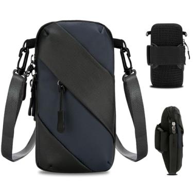 Imagem de Suporte de telefone para braçadeira de corrida, bolsa tiracolo pequena para coldres de ombro com faixas de braço para mulheres, homens e crianças, serve para iPhone 15 14 13 12 11 Pro Max Xs XR 8 7 6S