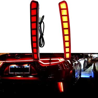 Imagem de GTINTHEBOX Lente vermelha estilo grade LED para-choque traseiro refletor luz freio sequencial seqüencial seta luz traseira compatível com Toyota Corolla Sedan 2020 2021