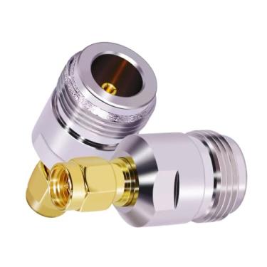 Imagem de CNARIO 2 peças SMA para N conector coaxial N tipo fêmea para SMA macho adaptador de antena RF coaxial CB conversor de antena de rádio para antena WiFi transmissão rádio
