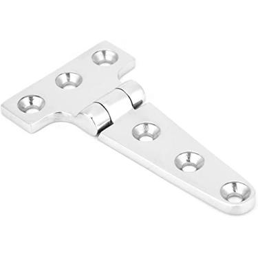 Imagem de BAZAC Dobradiças de porta em forma de T, dobradiças para porta de vidro de armário, acessórios de instalação em aço inoxidável, 100 x 54 mm