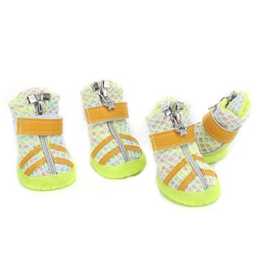 Imagem de Sapatos Pequenos de Cachorro, Sapatos de Cachorro 4pcs para Pequenos Cães Grandes Grandes Malha Ao Ar Livre Botas de Não -lips de cã (5 tamanho)