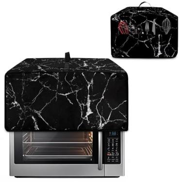 Imagem de Pzuqiu Capas para torradeira de mármore preto para máquina de fazer pão acolchoada, capa de poeira para cozinha, pequenos eletrodomésticos, serve para a maioria das máquinas de pão padrão