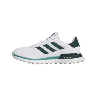 Imagem de adidas Tênis de golfe masculino S2G Spikeless 24, Calçado branco/Aurora Ivy/azul-petróleo pré-amado, 46
