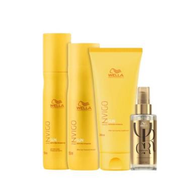 Imagem de Wella Sun Sh 250ml + Cond 200ml + Leave-in 150ml + Oleo 100ml - Wella 