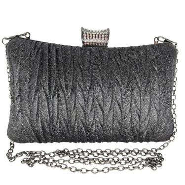 Imagem de Bolsa clutch feminina brilhosa festa madrinha balada luxo - Glamour, P