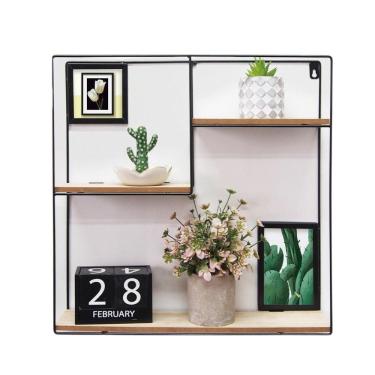 Imagem de Prateleira Em Aço Nicho Decorativo Enfeite Parede Quadrada