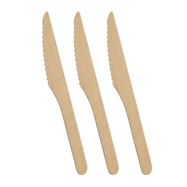 Imagem de Faca De Madeira Biodegradável Para Refeição 16Cm 50U Kit 3