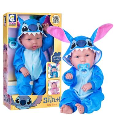 Imagem de Boneca Bebê Reborn Roupinha Baby Stitch Disney Da Cotiplás