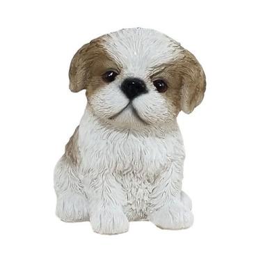 Imagem de Estatueta realista com decoração de resina para cachorros Shih Tzu 13 