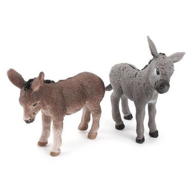 Imagem de Estatuetas de burro em miniatura definem modelos realistas de animais 